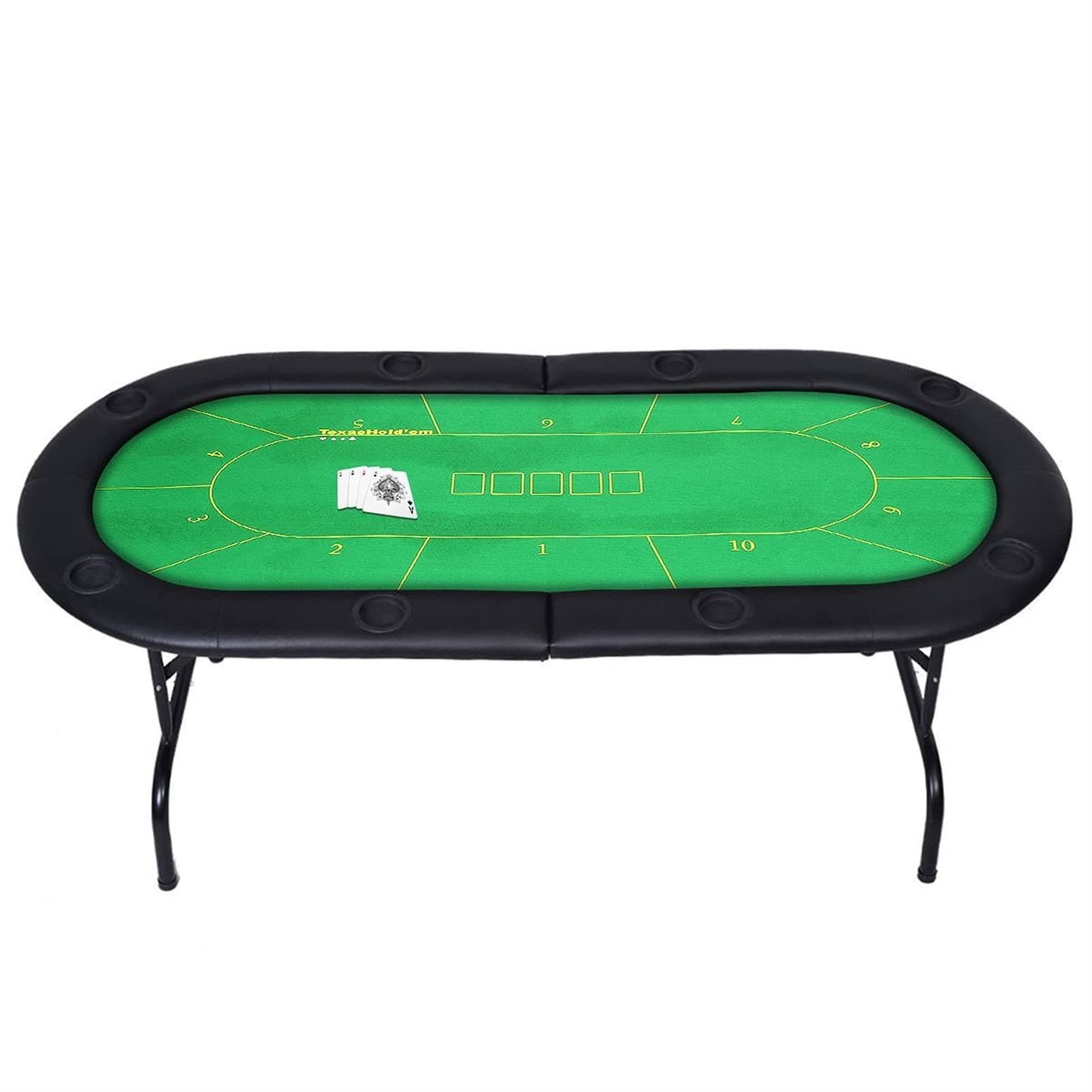 TOPOU Poker Tablecloth 180X90cm 10 Player Folding Felt Rotary Texas Holdem Poker Table Board Cloth Mat(Not Include Table) Portable Poker Table Top
