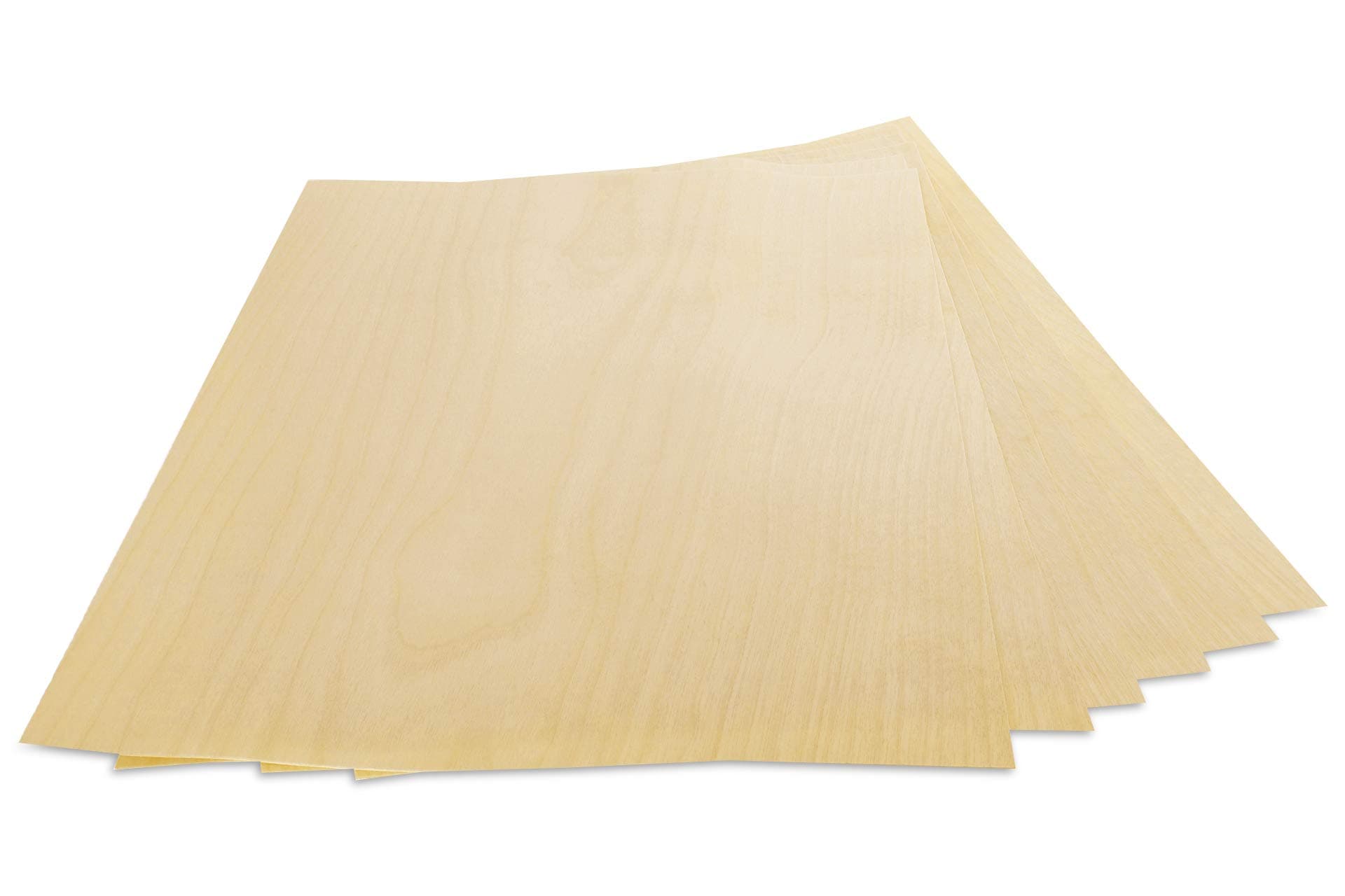 WoodPress® Real Maple Wood Veneer - Pack of 6 Sheets - A4 Size (apx. 21cm x 29cm) - Veneer for Marquetry, Model Making & Furniture Repair