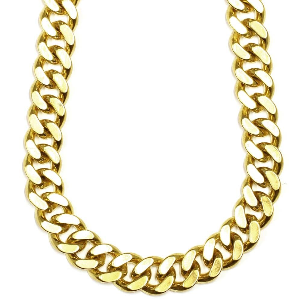 Men's 24k Yellow Gold Plated Cuban XL Miami Chain 18mm 38 Inch - Solid & Heavy - 500g