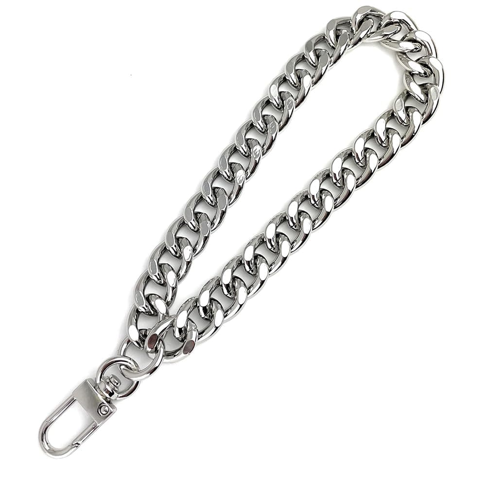 NEXT FASHION Wristlet Chain Strap Wrist Accessory for Handbags - Wristlet 12mm LC-Silver
