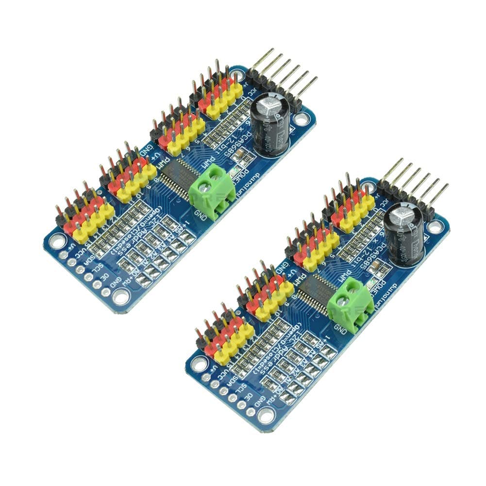 2PCS PCA9685 16 CH 12Bit PWM Servo Motor Driver Board Controller IIC Interface for Arduino Raspberry Pi Zero/Zero W/Zero WH/2B/3B/3B+ and Robot