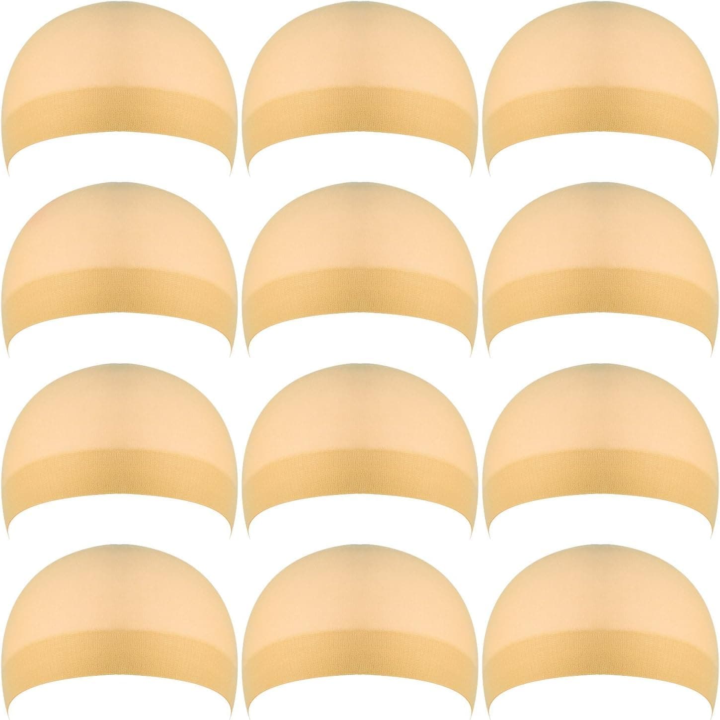 e estelle Wig Cup,24pcs/12parks Nylon Wig Caps for Women and Men (24pcs/12parks, Beige)