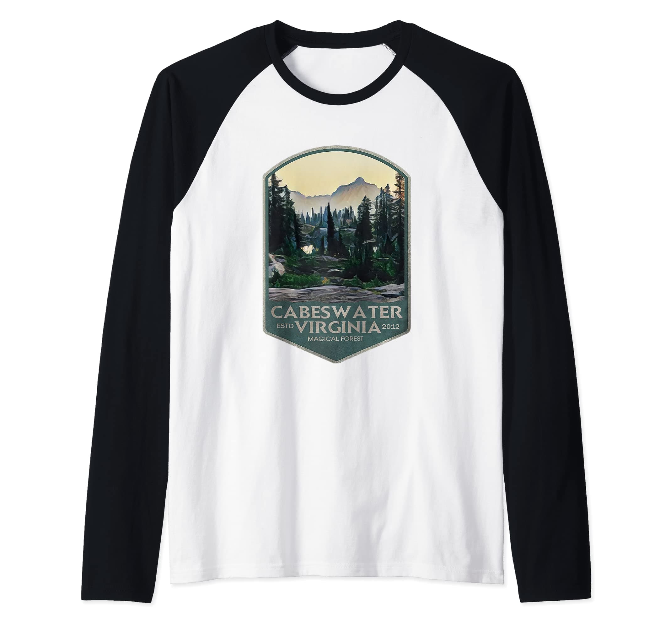 Vintage Cabeswater Forest Henrietta Ravenn Cycle Bookish Raglan Baseball Tee