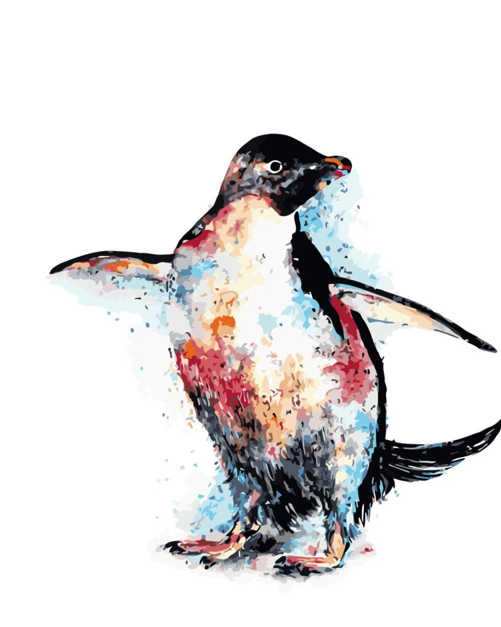 Lcgbw Paint By Numbers Color Penguin_Wps Picture For Adults And Kids Diy Oil Painting Gift Kits Pre-Printed Canvas Art Home Decoration-40X50 Cm（Without Frame）