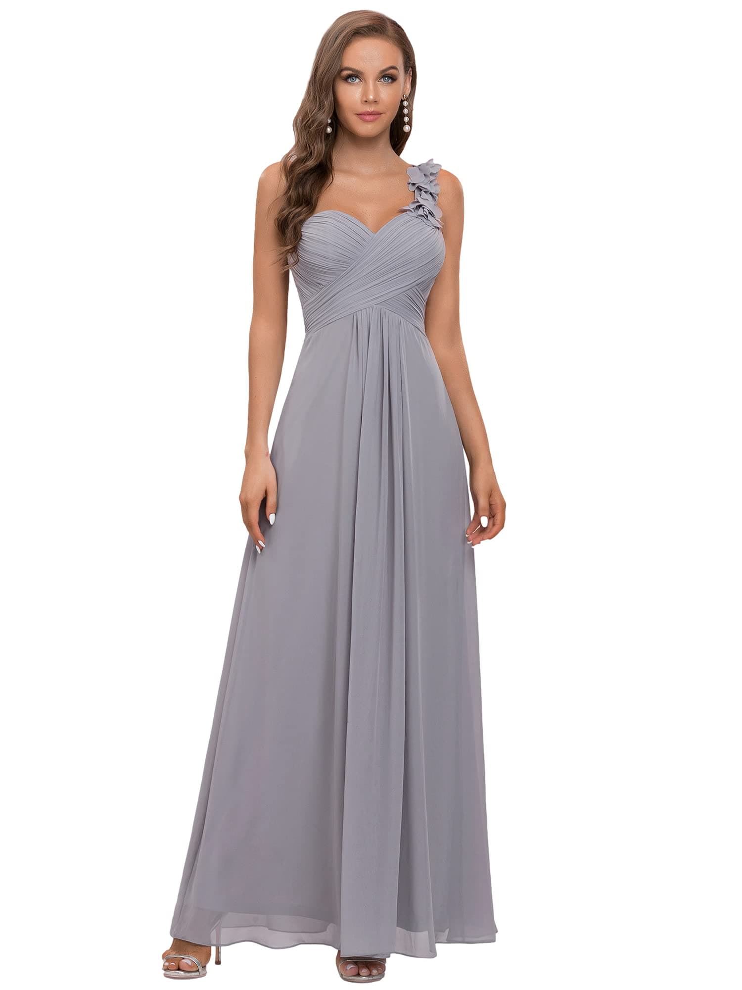 Ever-Pretty Women's Floor Length One Shuolder A Line Chiffon Evening Dresses