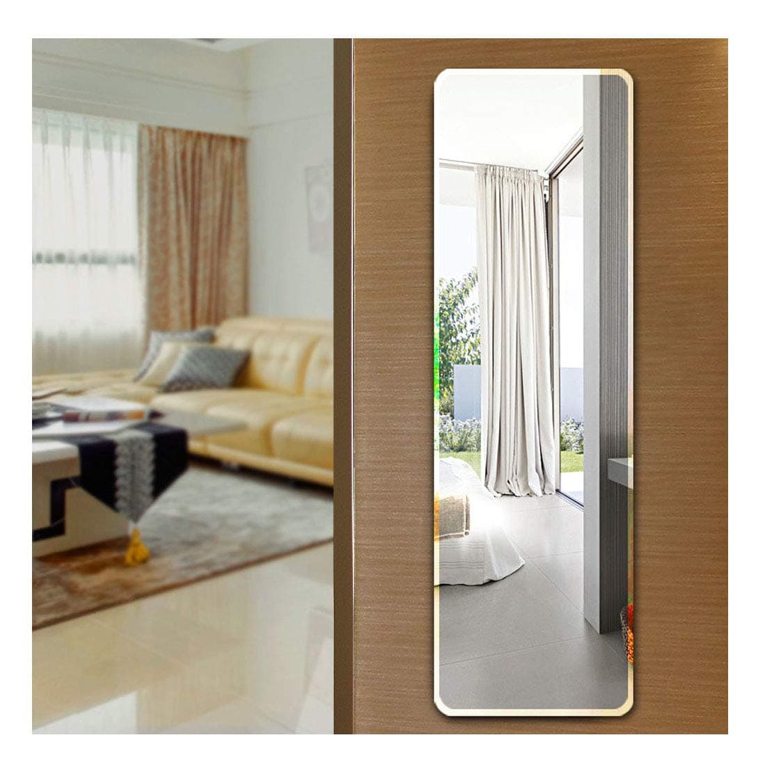 Frameless Door Mirrors Wall Mirror Full Length Body Mirror for Wall Mounted Bedroom Closet Wardrobe Long Size Mirror