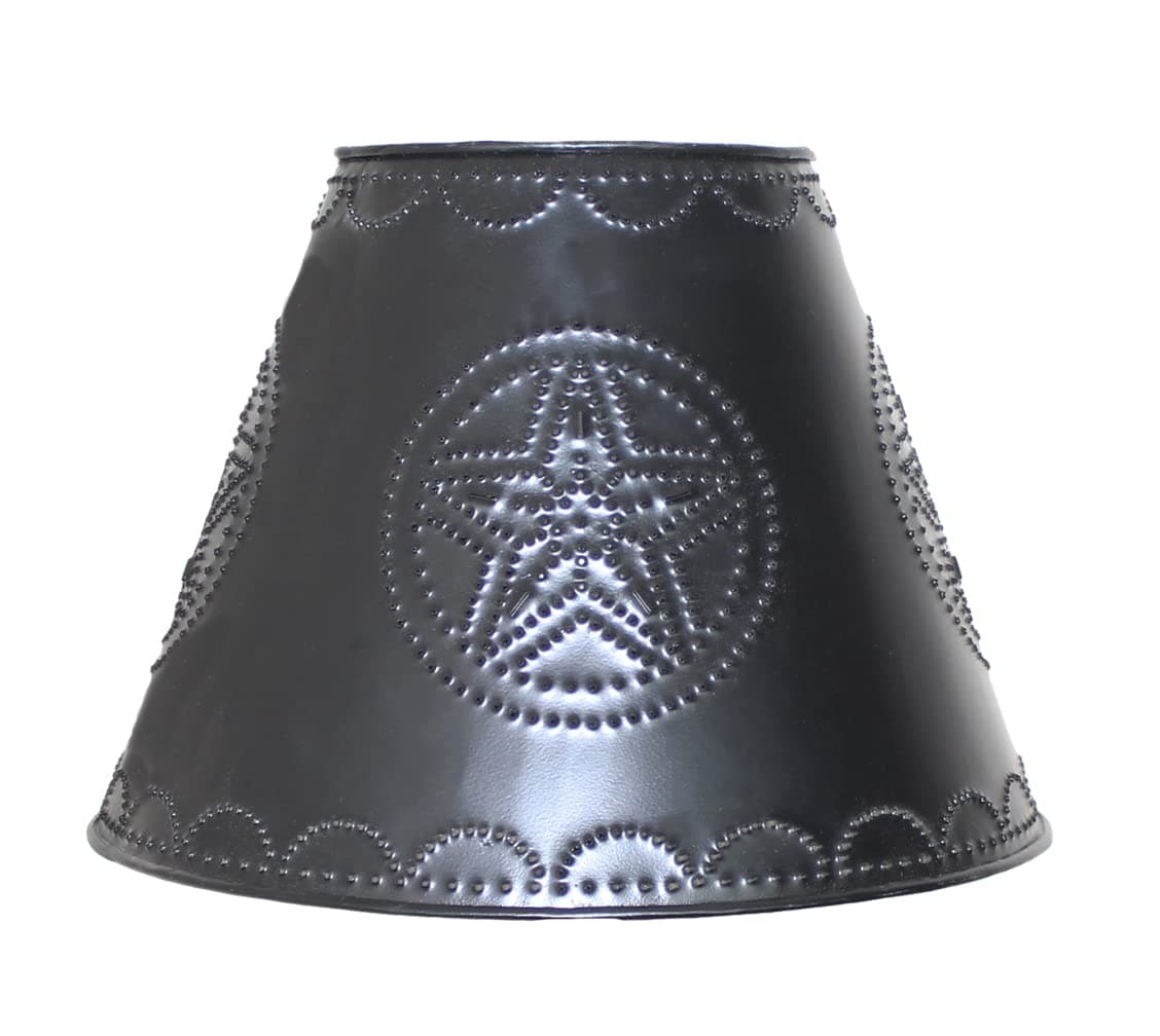 Hand Punched Black Star Metal 10" Lamp Shade
