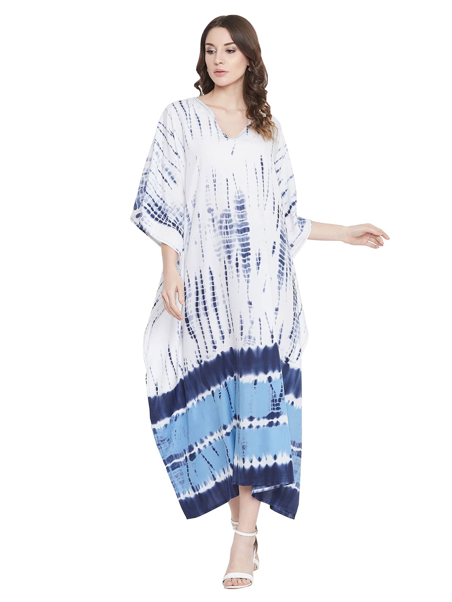 Oussum Women Kaftan Plus Size Polyester Summer Caftan Cover Ups Maxi House Dress