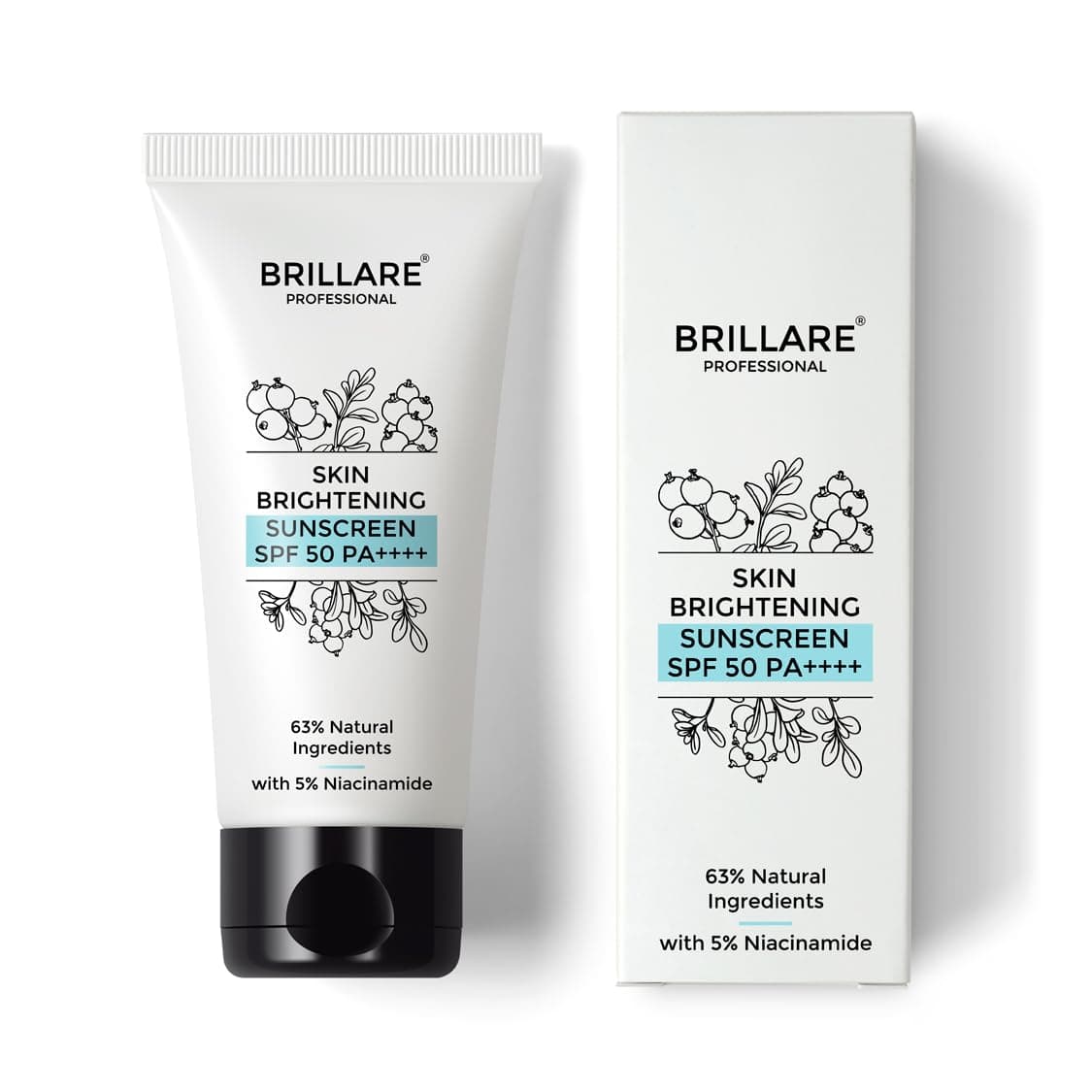 Brillare Skin Brightening Sunscreen SPF50 PA+++ With Niacinamide, Added Arbutin For Pigmented Skin, Suitable For All Skin Types, Protection from Harmful UVA & UVB Rays