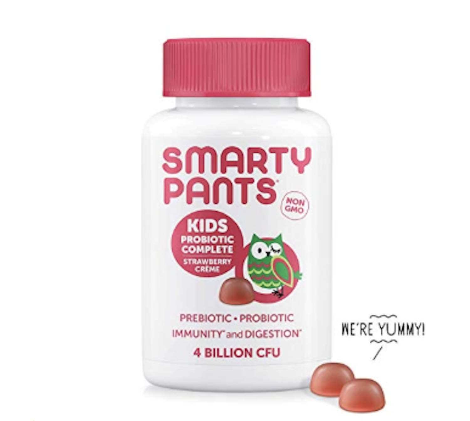 SMARTYPANTSKids Probiotic Complete; Probiotics & Prebiotics; Digestive & Immune Support* Gummies; 4 billion CFU, Strawberry Crème; 45 Count