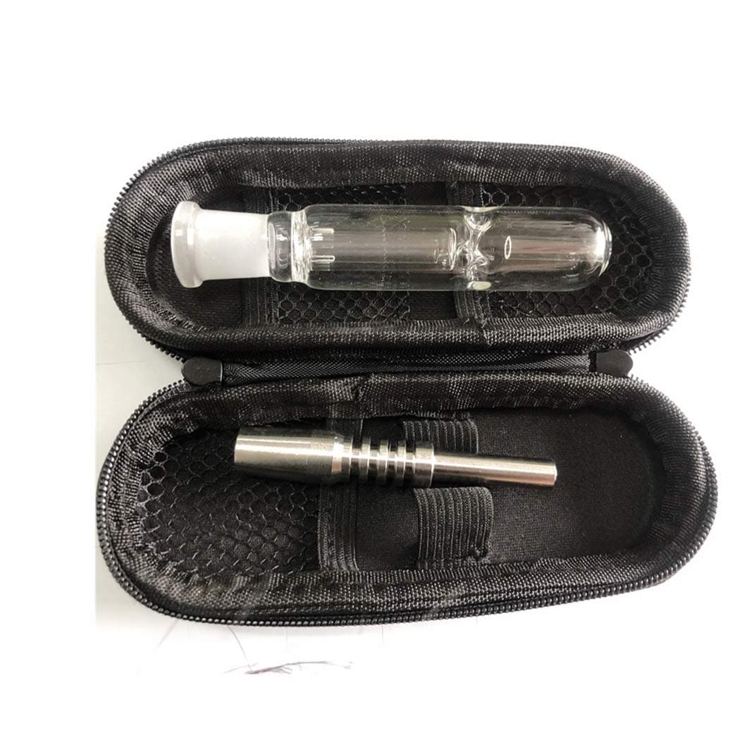 Glass Bong Set Ki 14mmt with Titanium Tip Nail Water Pipe Oil Rig Glass