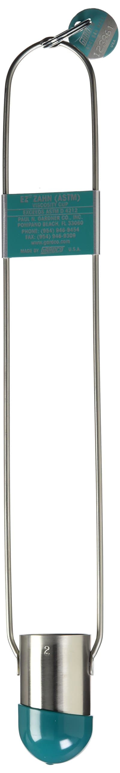 EZ2 Stainless Steel Calibrated EZ Viscosity Cup for Viscometer, Size No. 2