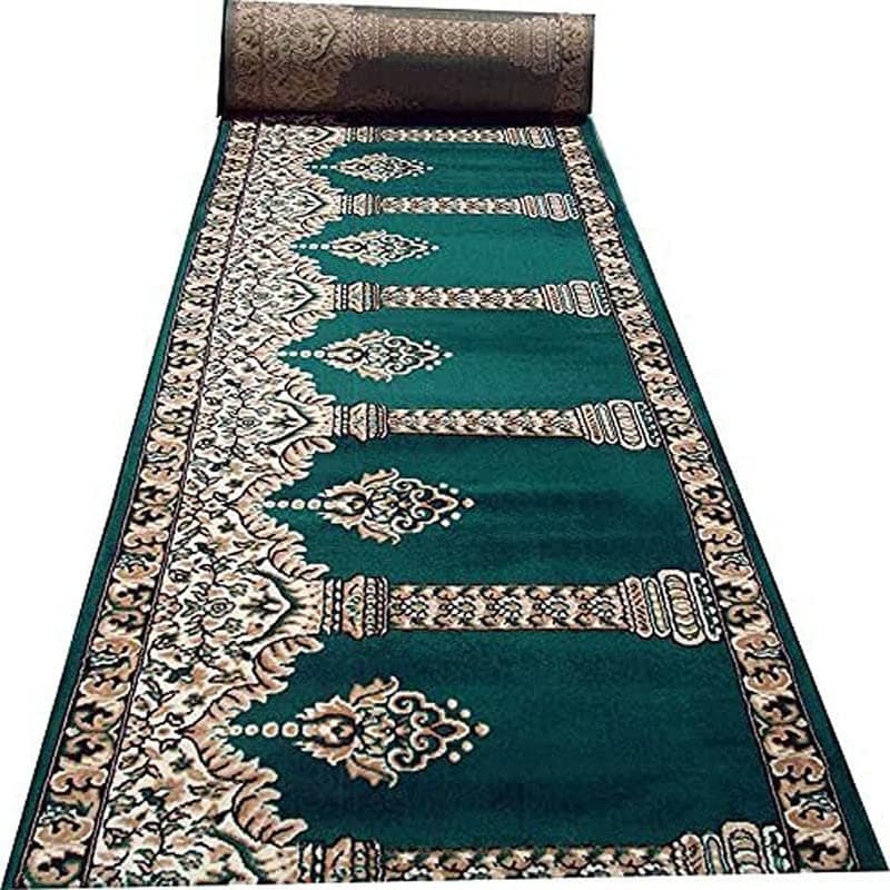 Sifa Carpet Hand Washable Zanamaz Prayer Carpet for Masjid(Mosque) - 4x20 Feet Green Color