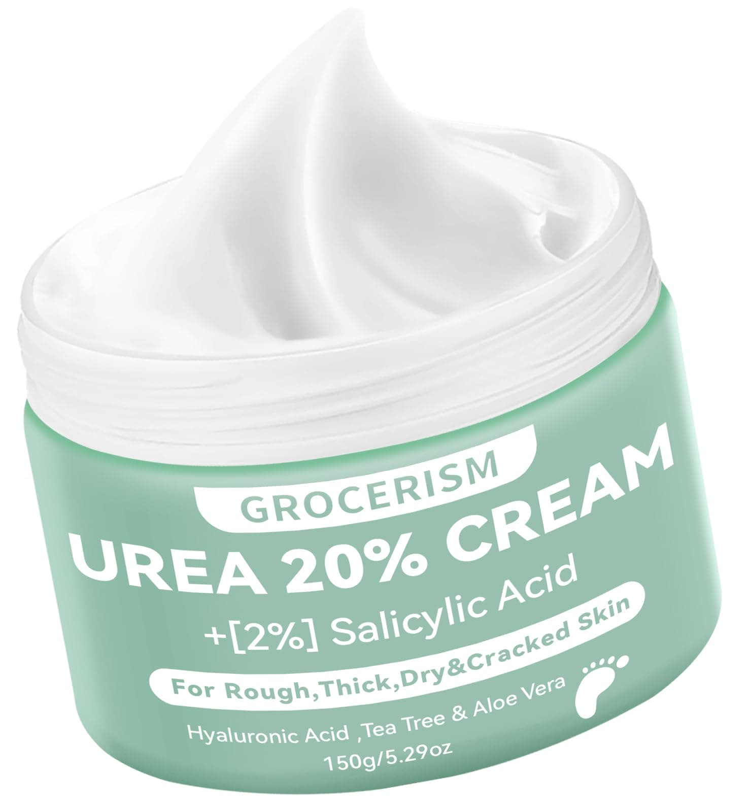 Urea Cream 20 Percent Plus 2% Salicylic Acid 5.29 oz with Moisturizing Socks || Callus Remover Foot Cream, Hand Cream for Dry ed Heels, Feet, Hands, Knees, Elbows, and Deep Moisturizes, Soften Callus