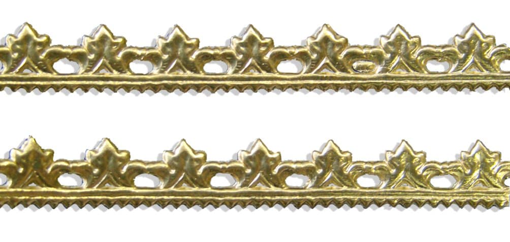 Kunze Dresden Trim Border Scrolled Point Strips, 5/6-Inch, Gold