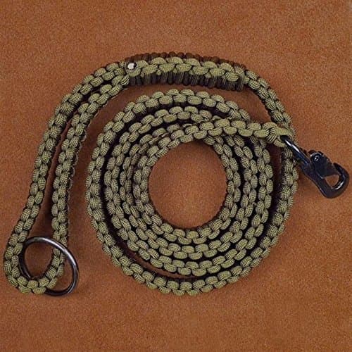 Standard Paracord Dog Leash w/Sturdy Quick Release Collar Clip,Green SRG1DLG