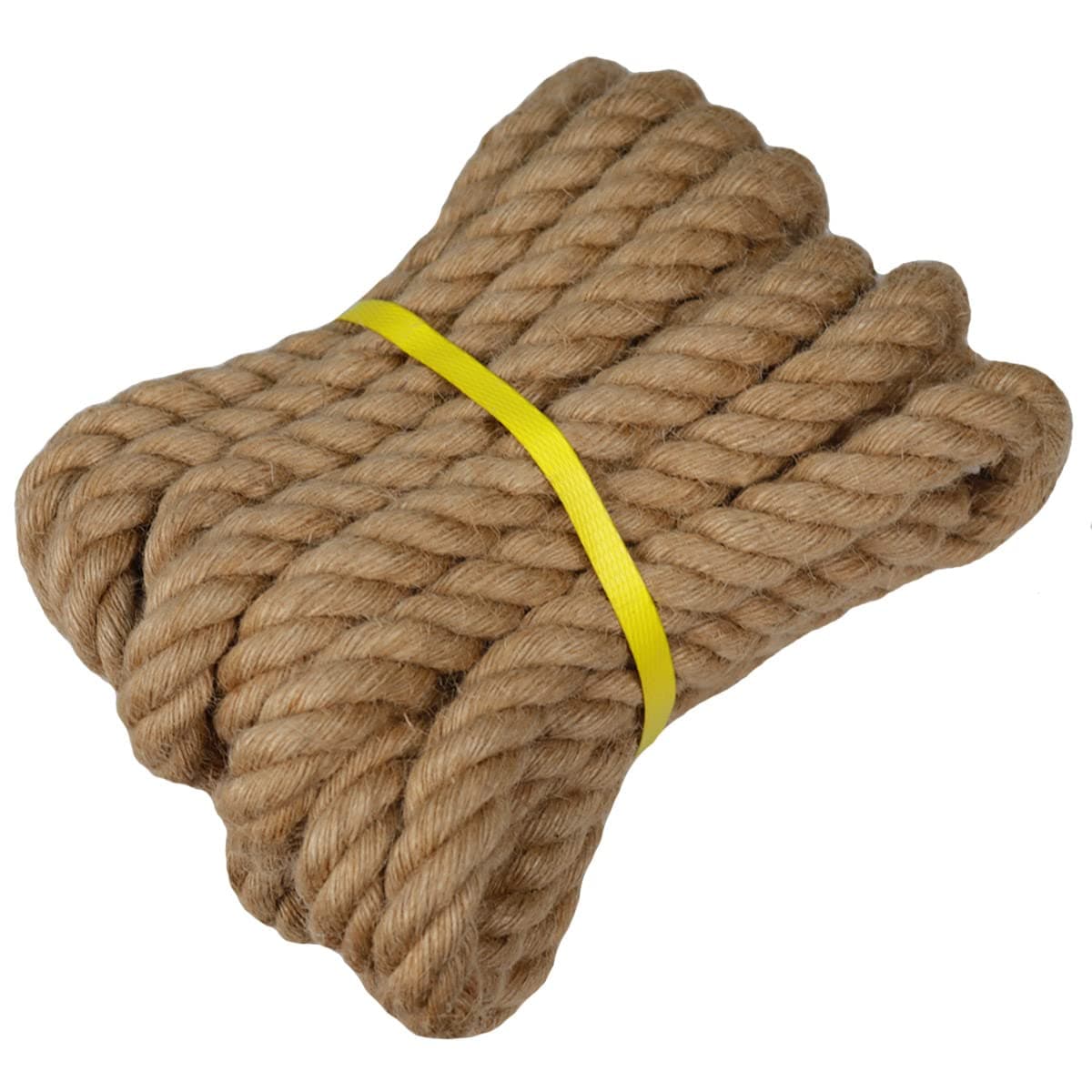 Twisted Manila Jute Rope (1 Inch x 10 Feet) Natural Thick Hemp Rope for Crafts, Nautical, Railings, Hammock, Decorating