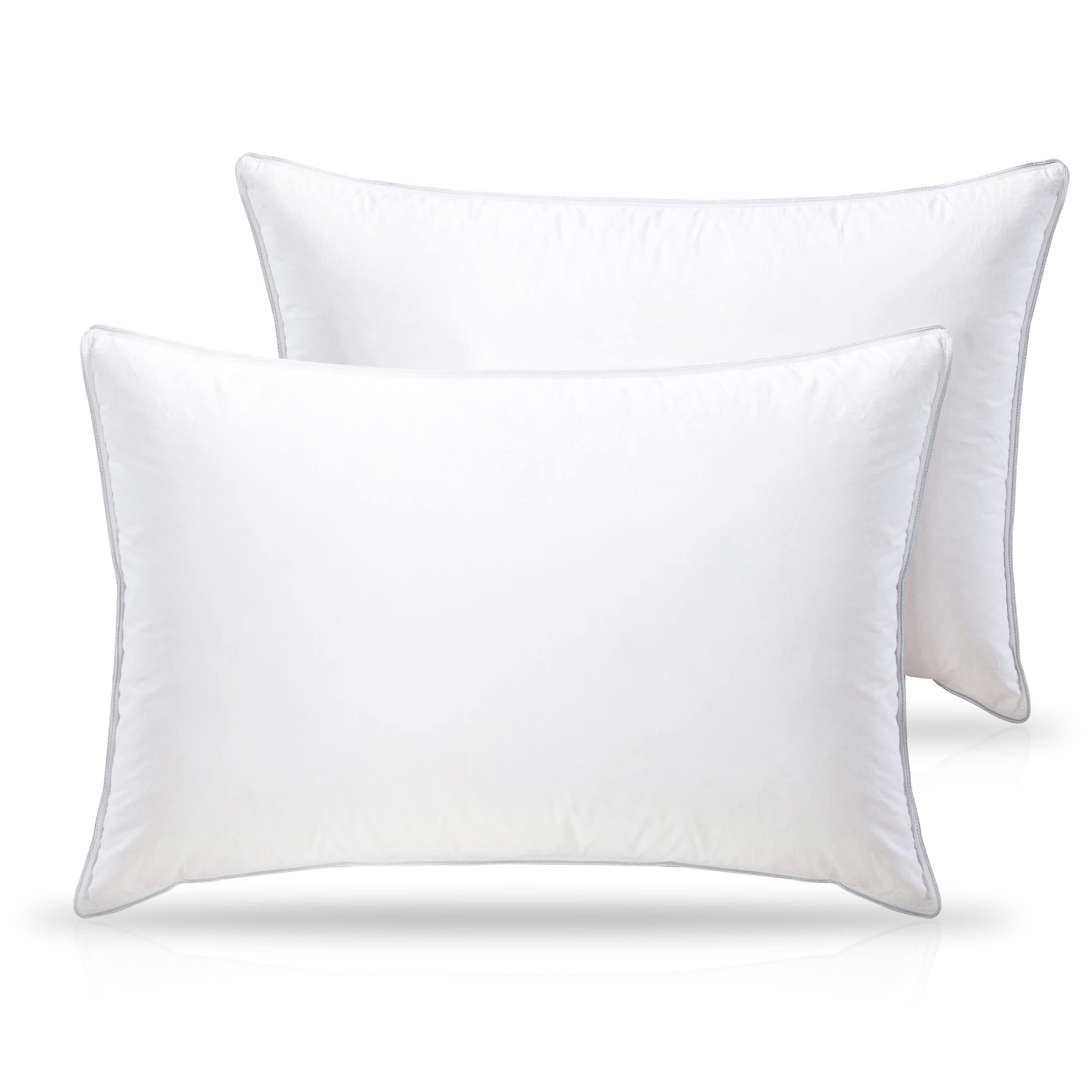 Premium Feather Down Pillows with Feather Blended (2-Pack, King Soft) 100% Cotton Shell with Ultra Fresh Treatment