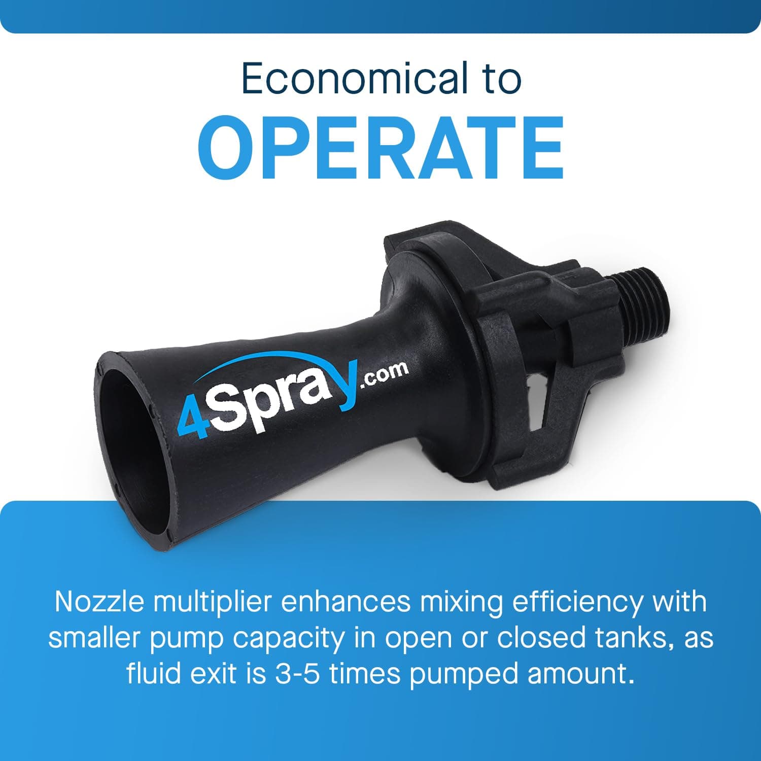 Eductor Nozzle - MNPT Fluid Mixing Eductors - Glass Reinforced Polypropylene - Minimal Maintenance and Clog Resistant Tank Mixing Agitation Nozzles - 1/2 inch (20 Count)
