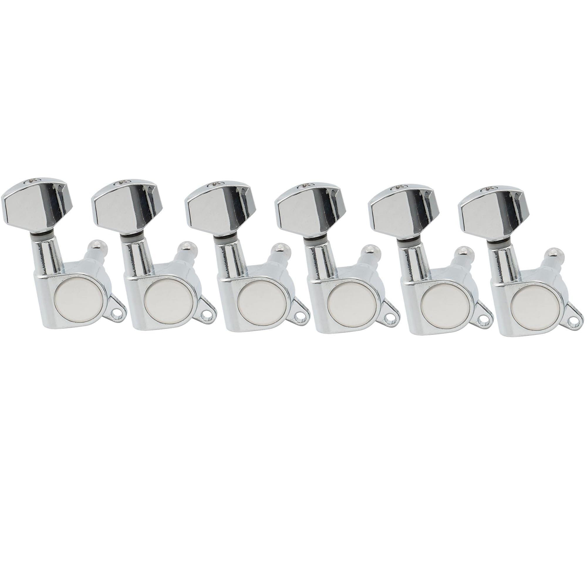 6-in-line Sealed Guitar Tuners Tuning Pegs Keys Machine Heads Set for Fender Stratocaster Telecaster Electric Guitar, Chrome