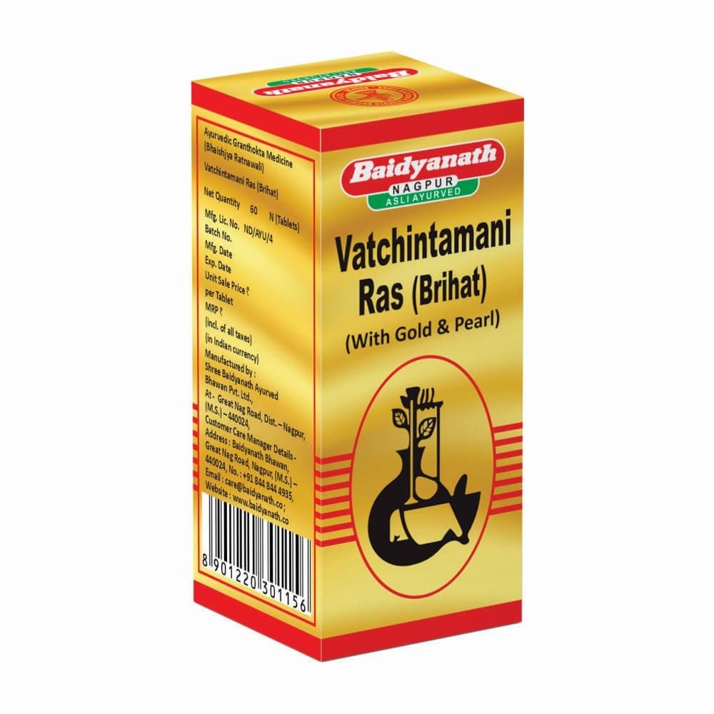 Baidyanath Asli Ayurveda Vatachintamani Ras Brihat (With Gold & Pearl) - 60 Tablets