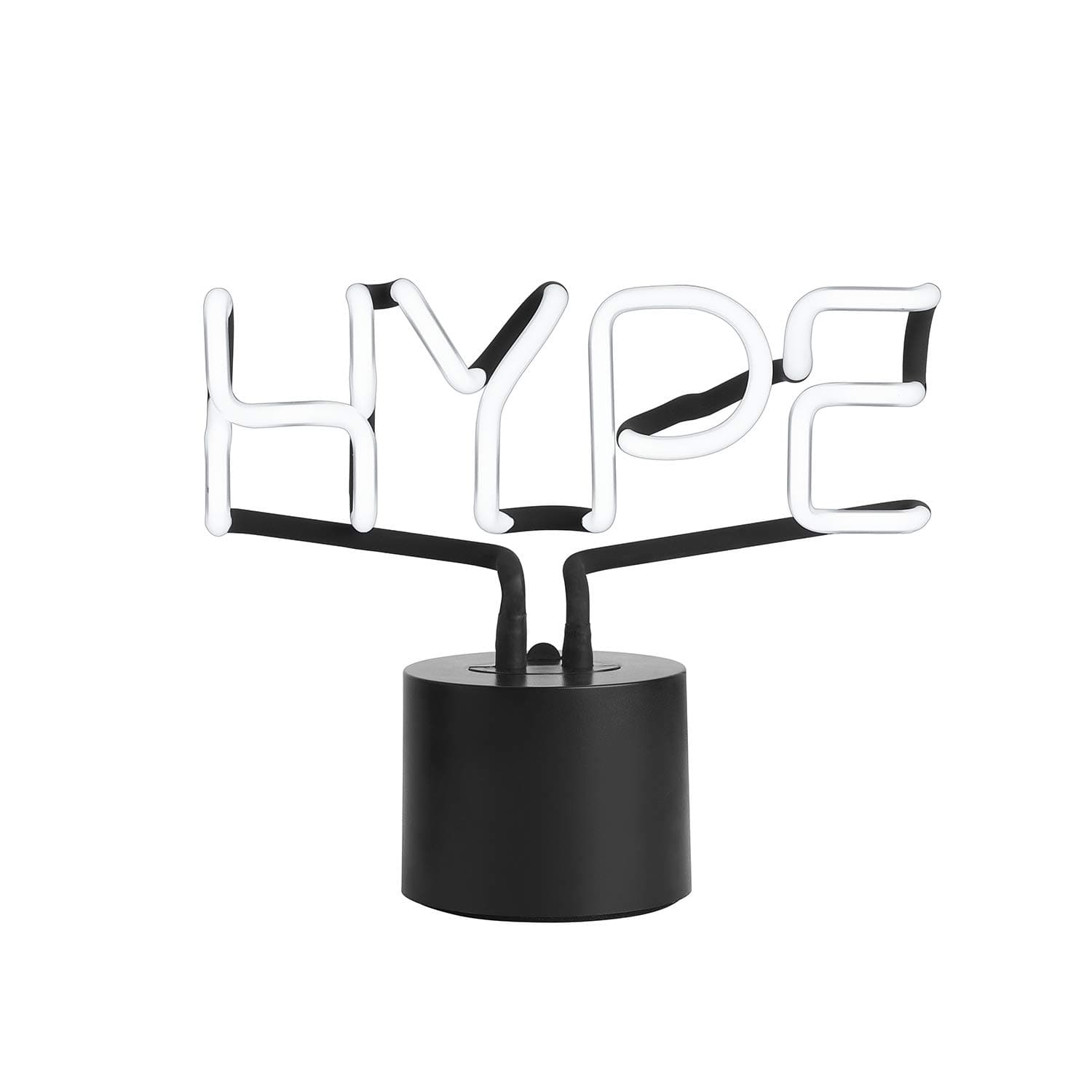 HYPE Real Neon Light Novelty Desk Lamp, Large 9.6x8.3", White Glow