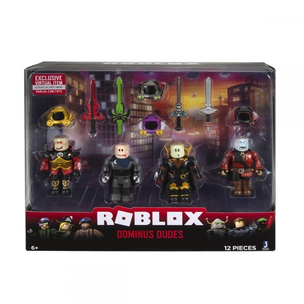 Roblox Action Collection - Dominus Dudes Four Figure Pack [Includes Exclusive Virtual Item]