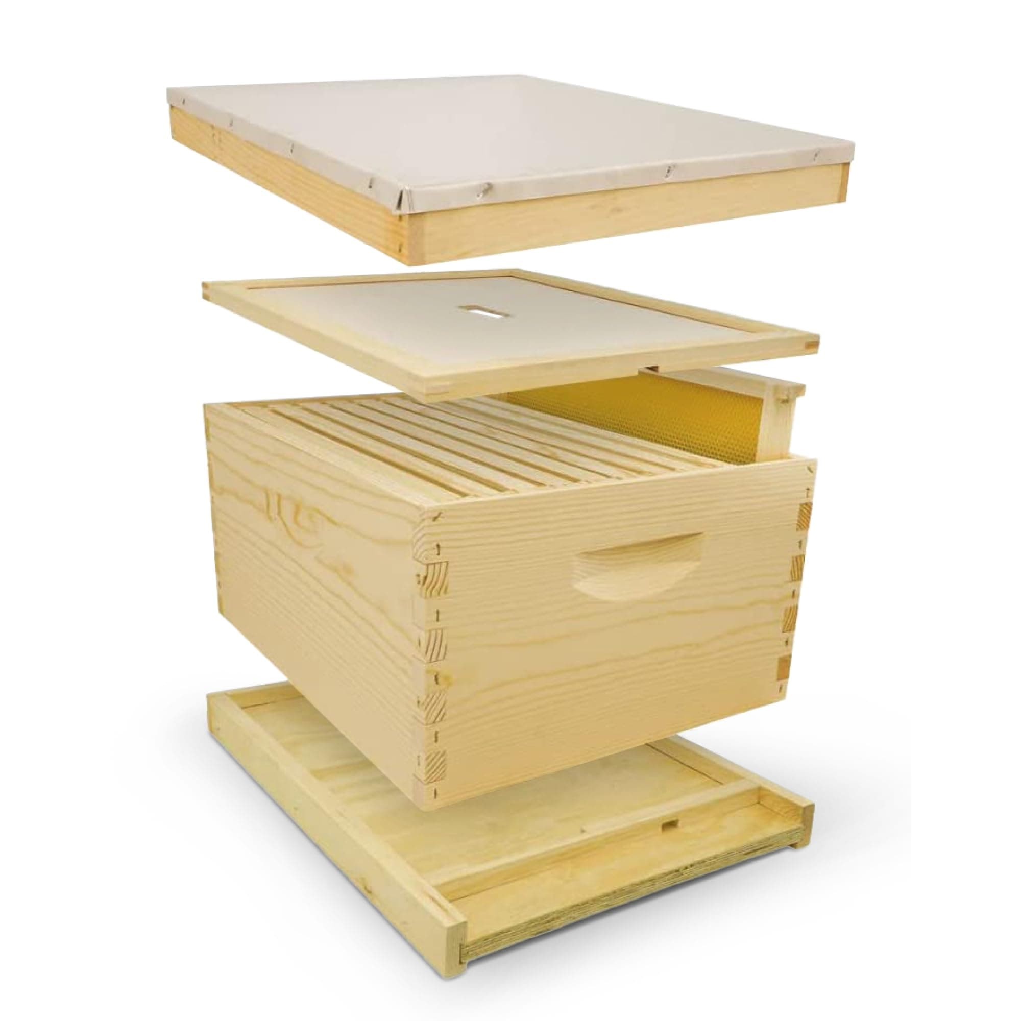 Mann Lake® Unassembled Complete Bee Hive Box w/Foundation, Langstroth 10 Frame