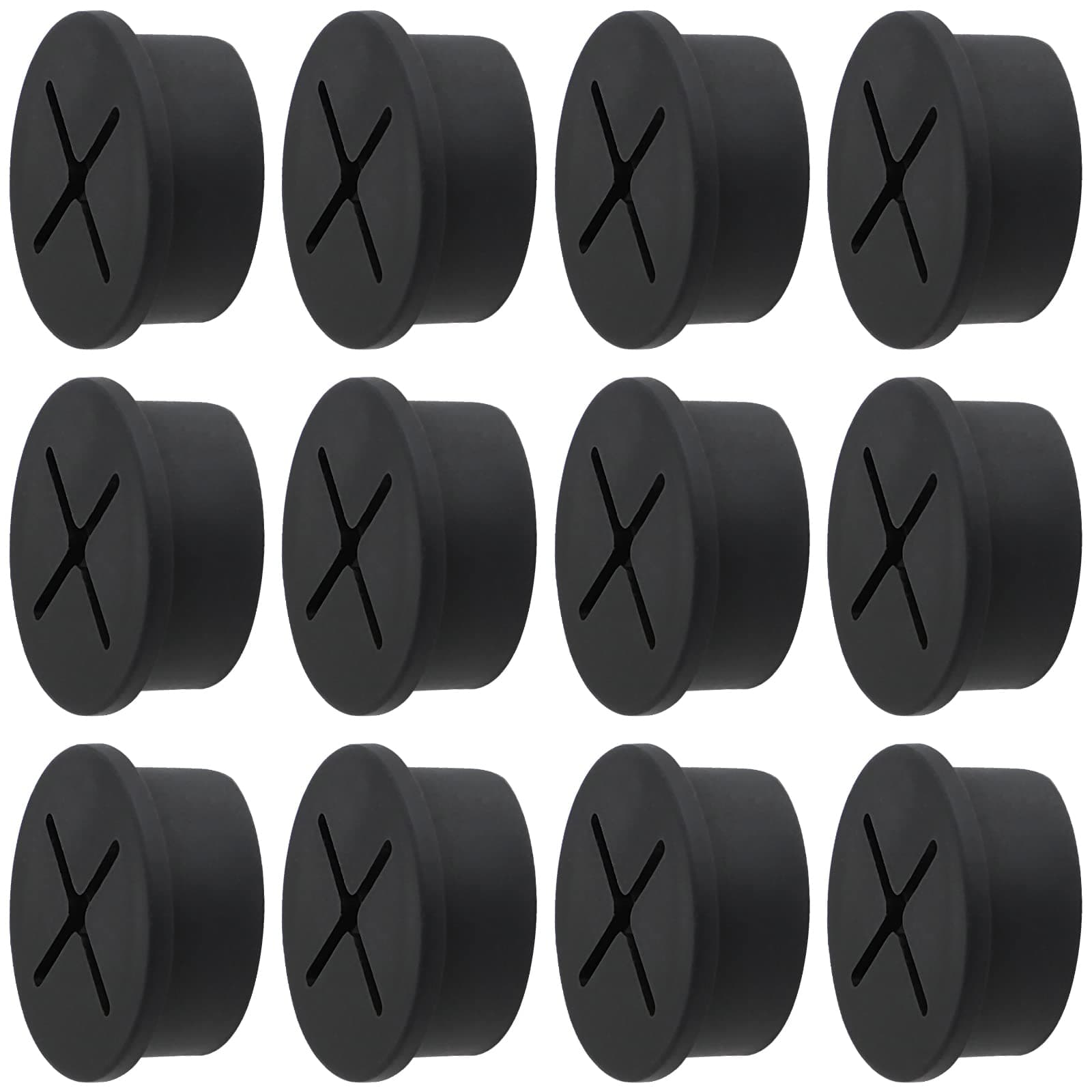 Cable Cord Grommet 1 Inch Flexible Wire Rubber Grommets for Desk and Other Furnitures Wire Hole Cover Cable Management Wire Organizer Cable Pass Through(12 Pack)