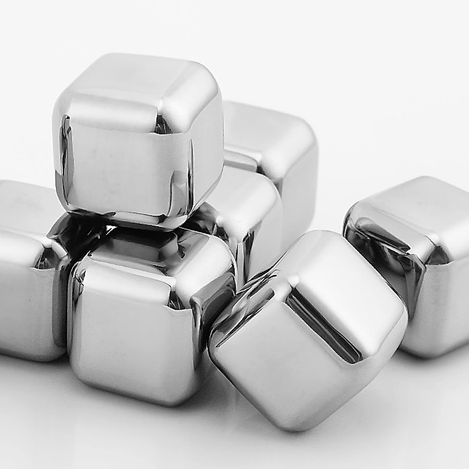 Stainless steel reusable ice cubes chilling stones for whiskey-1.0" Cooling cube whiskey rocks 6-pack Gift for Men