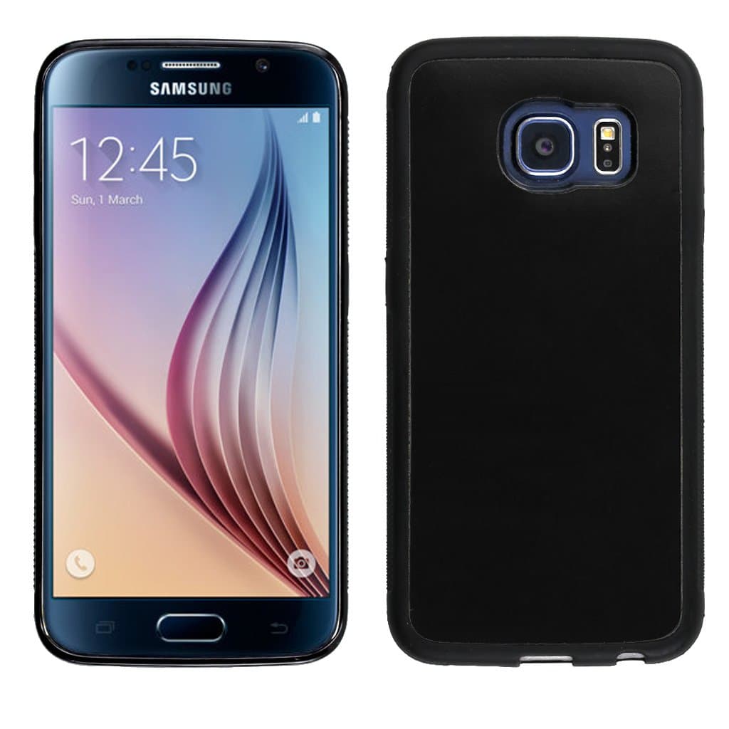 Koala Stick Anywhere Phone Case – Samsung Galaxy S6 – Nano Suction Cups Stick to Flat & Smooth Surfaces to Defy Gravity – Hands-Free or Full Body Selfies & Videos – Easy-Clean & Anti-Scratch -Black