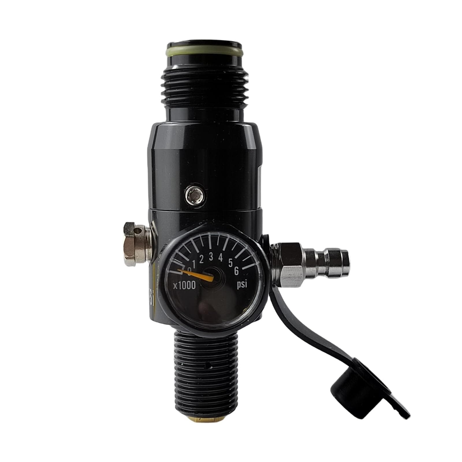 4500Psi Input,800Psi Output,5/8-18UNF Inlet and G1/2-14 Outlet Thread Paintball Air Tank Regulator with Gauge, Durable Aluminum Paintball Marker Regulator, HPA Cylinder RegulatorοΌ4500Psi Input)