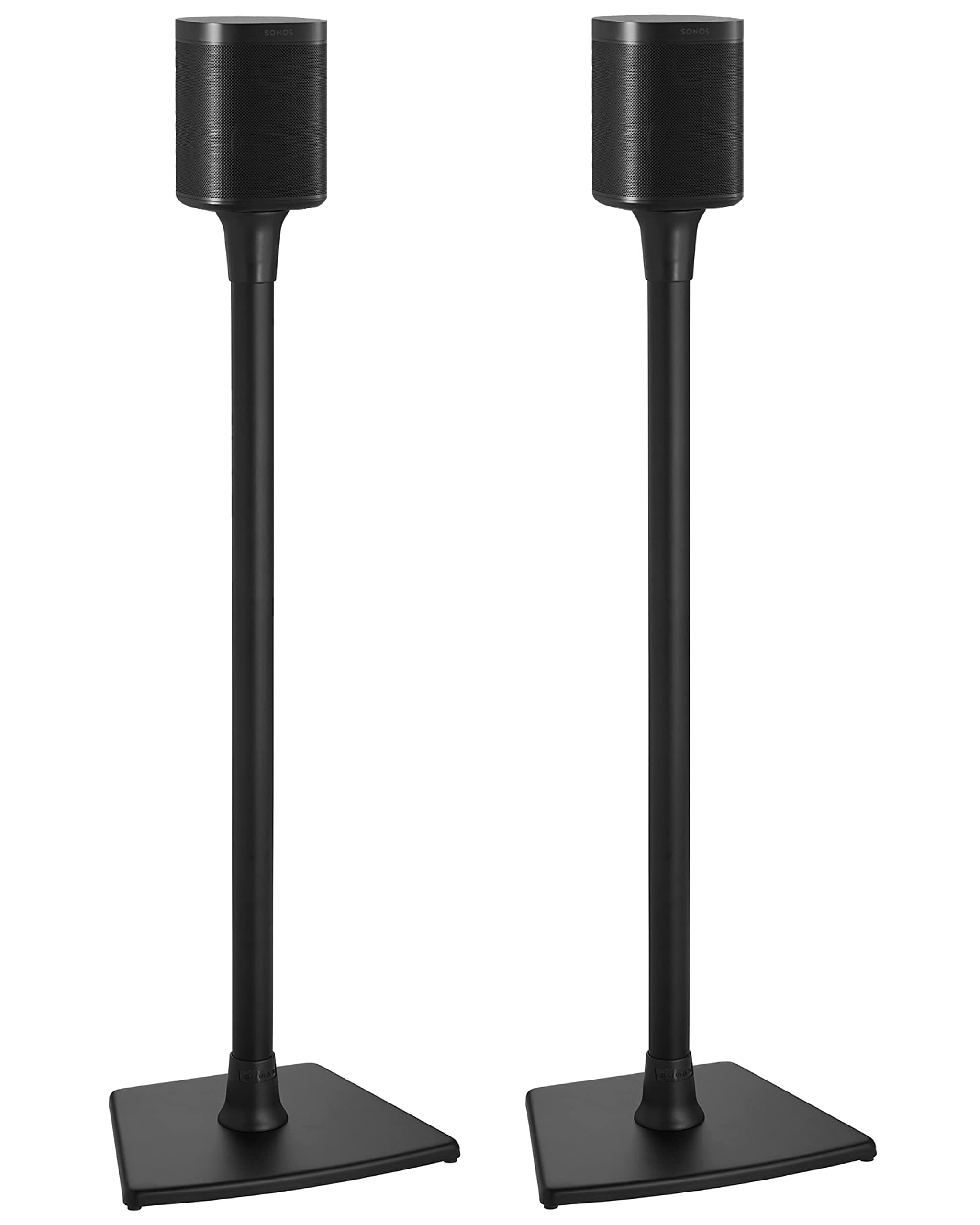 SanusWireless Speaker Stands Designed for Sonos One, One SL, and Play:1 - Easy, 15-Minute Assembly, Built-in Cable Management - Black/Pair