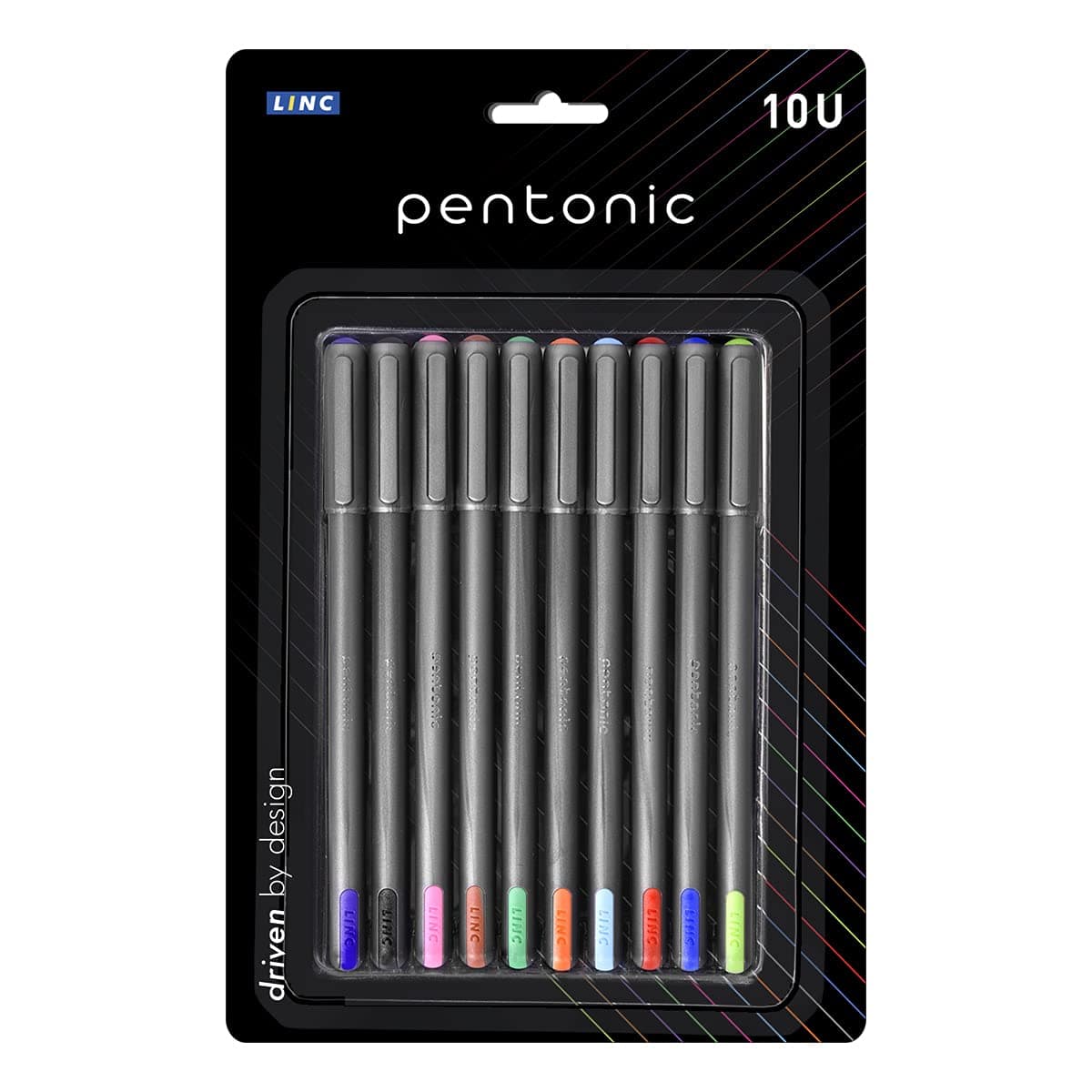 Pentonic Linc Ballpoint Pen (0.7mm, Multicolor Ink, 10 Pack) (Model Number: LNPTP10MCBP)
