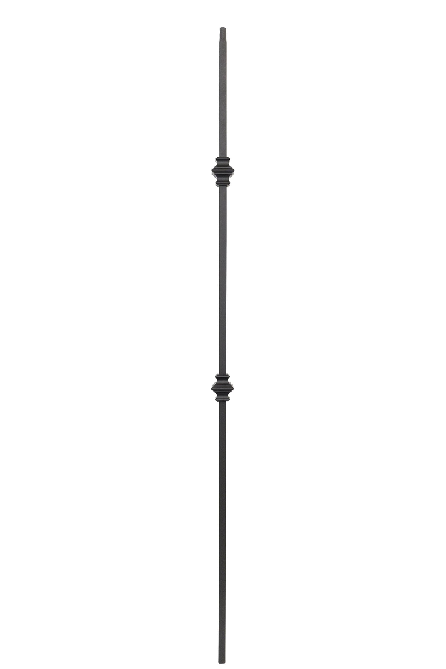 T61 - Iron Balusters - Double Knuckle - Hollow - 44 in X 1/2 in Square - Box of 10 (Satin Black)