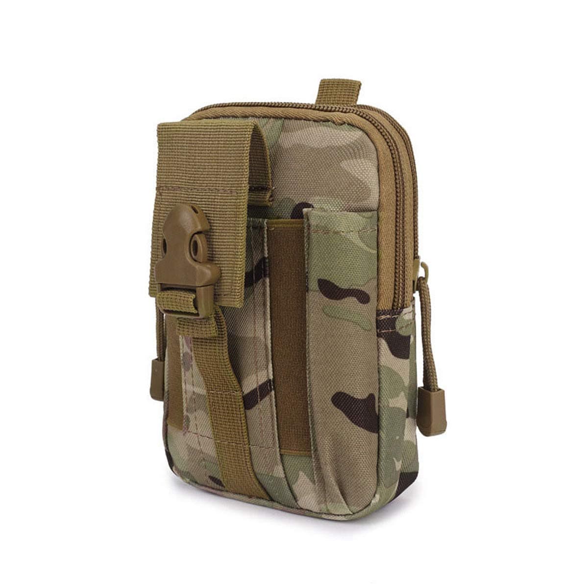 Tactical Molle Bag Pouch BOB, EDC,PSK, Compact Waist Bag Cell Phone Holder (Camo Brown)