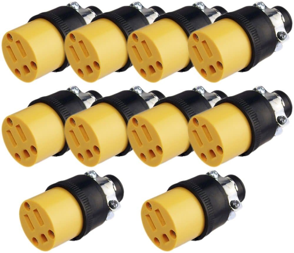 Black Duck Brand Female Extension Cord Replacement Electrical Plugs End (10 Female Electrical Plugs End)
