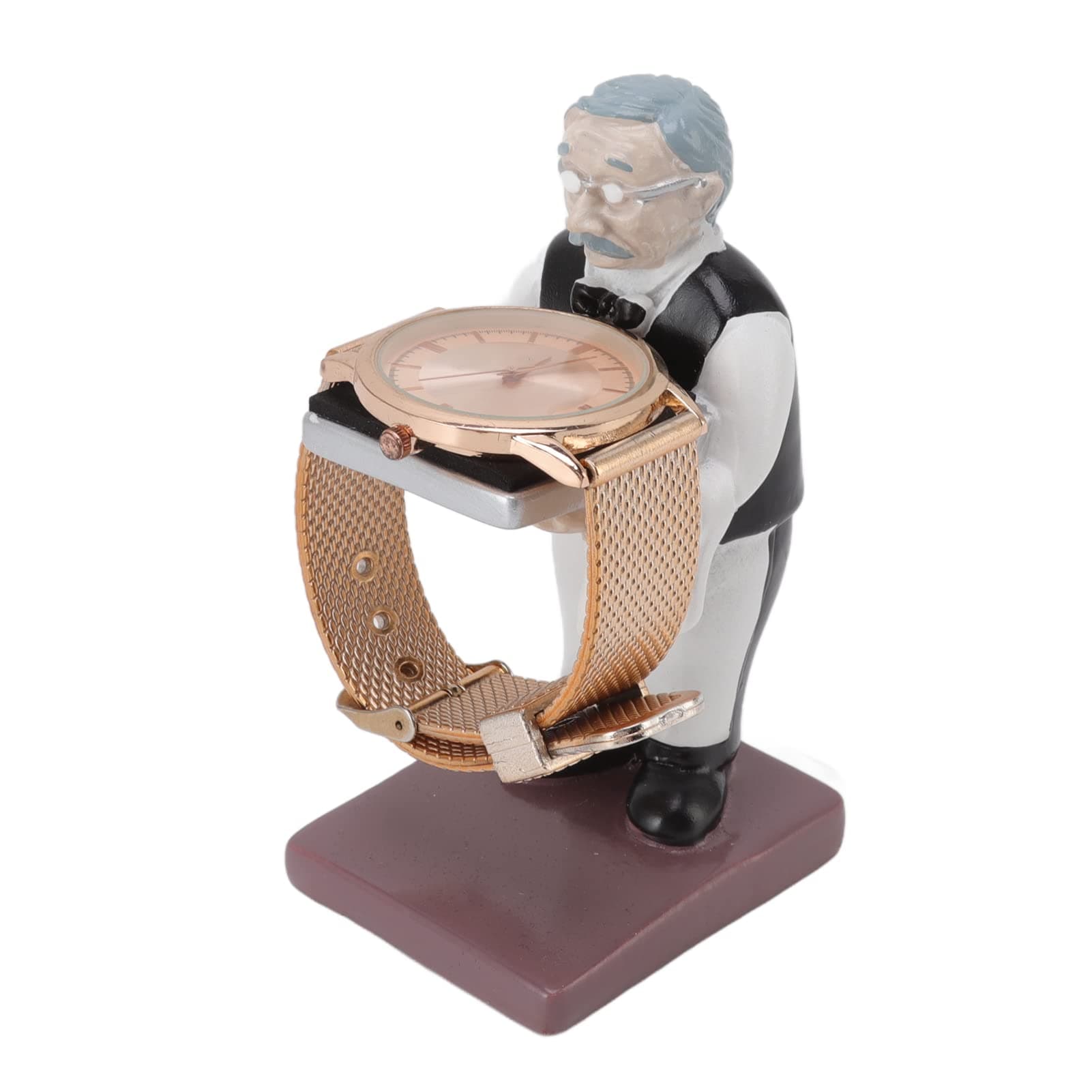 gernie Watch Display Stand, Old Housekeeper/Resin Figure Model Modern Watch Holder Multifunctional Jewelry Storage Rack for Necklaces Bracelets Rings for Home Office Store