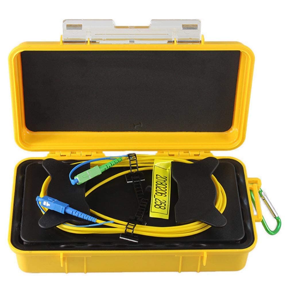 Fiber Optic OTDR Launch Cable Box G652D Single Mode 9/125 with Low Loss SC/UPC-SCAPC Connectors Dead Zone Eliminator Fiber Box (1000M)