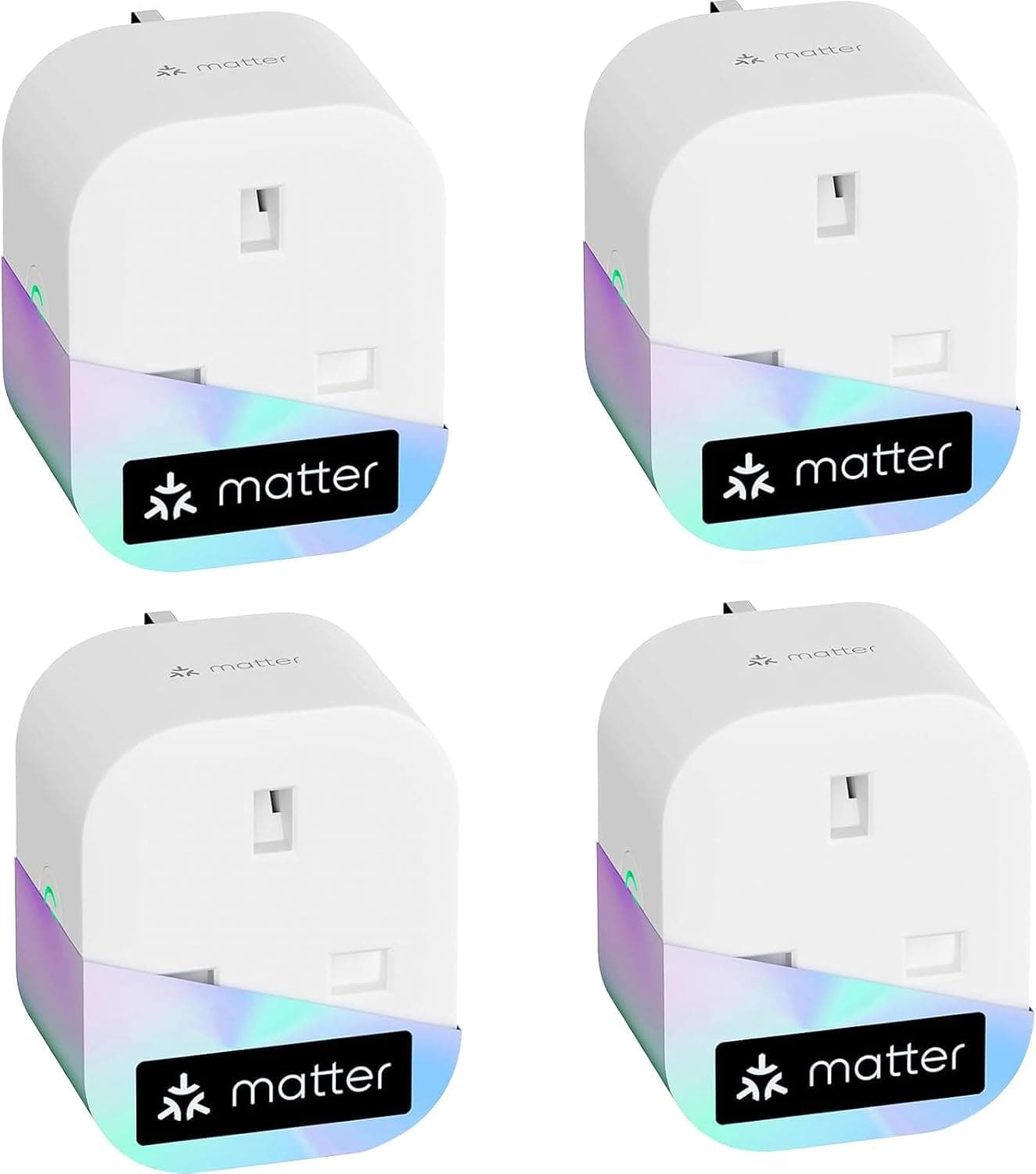 Meross Matter Smart Plug Mini with Energy Monitoring, Works with Apple HomeKit, Alexa, Google Home, SmartThings, WiFi Plug with Voice Remote Control, 13A, 4 Packs