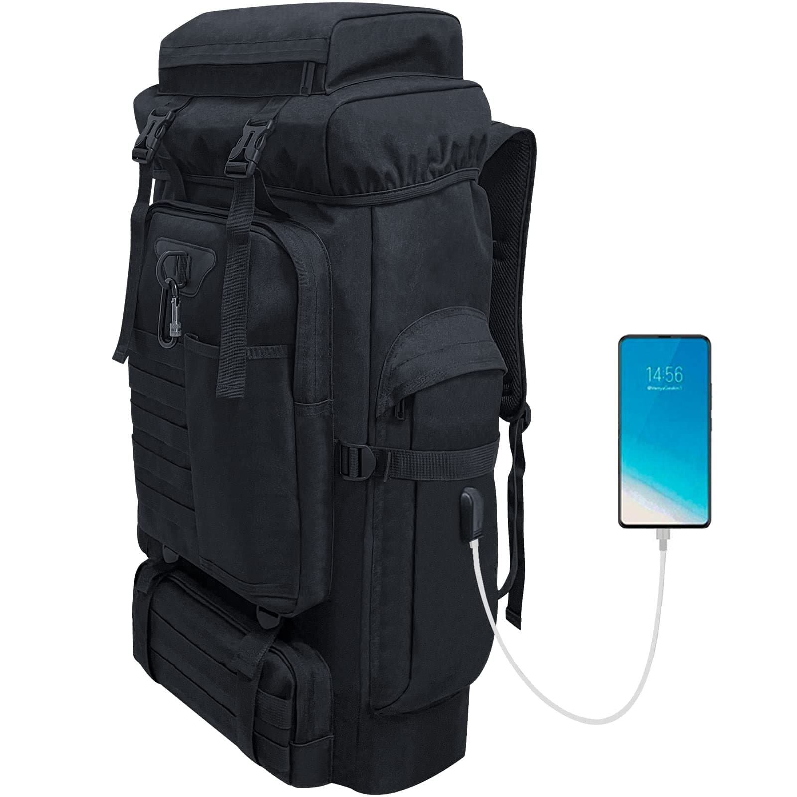 80L 100 litres Camping Hiking Backpack, Extra Large Travel Backpack Men, Waterproof Oversized Tactical Backpack for Men Women, Lightweight Molle Military Rucksack Outdoor Traveling Daypacks