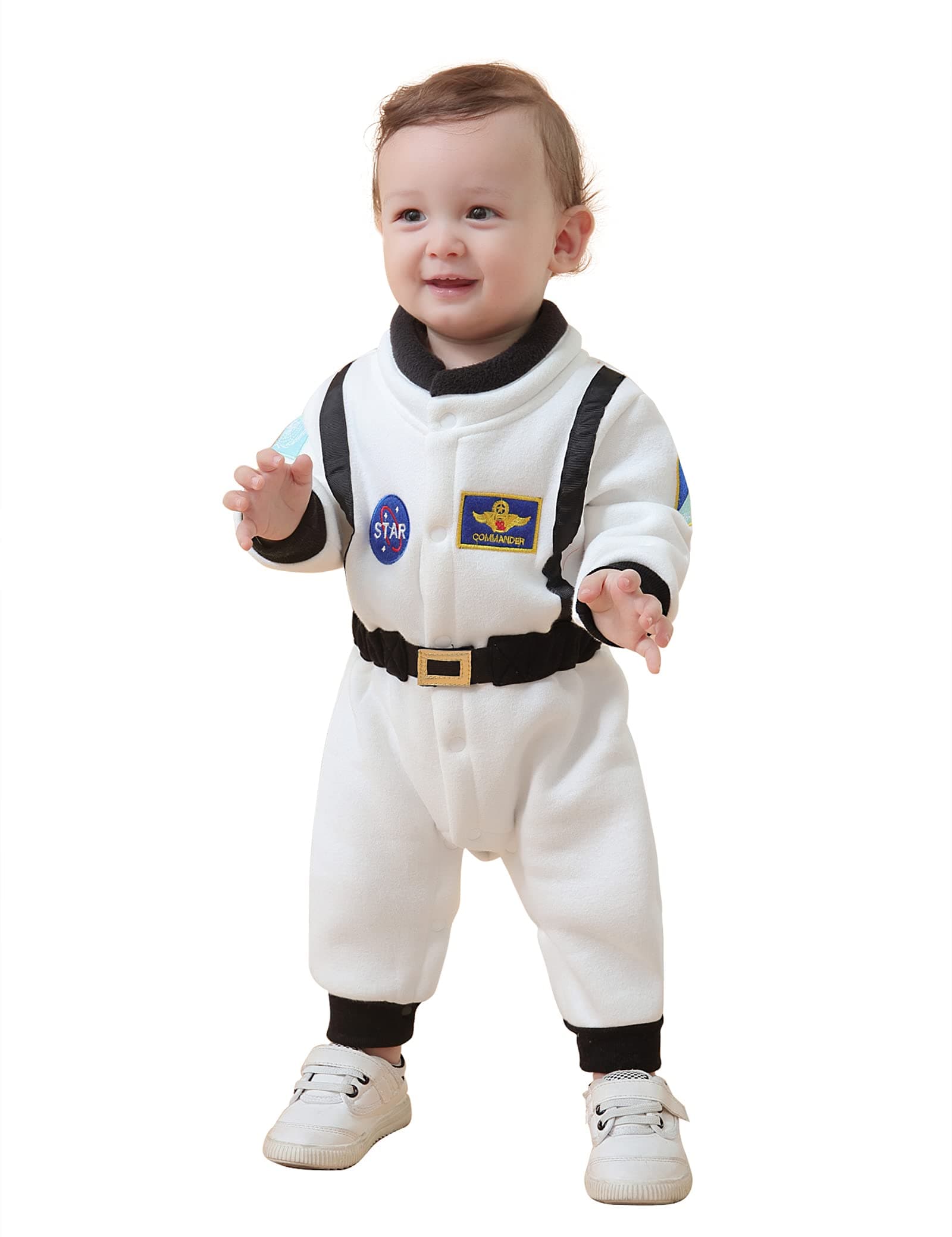 LXKIKMM Baby Toddler Boy Astronaut Outfit Space Suit Halloween Costume Short Sleeve Rompers