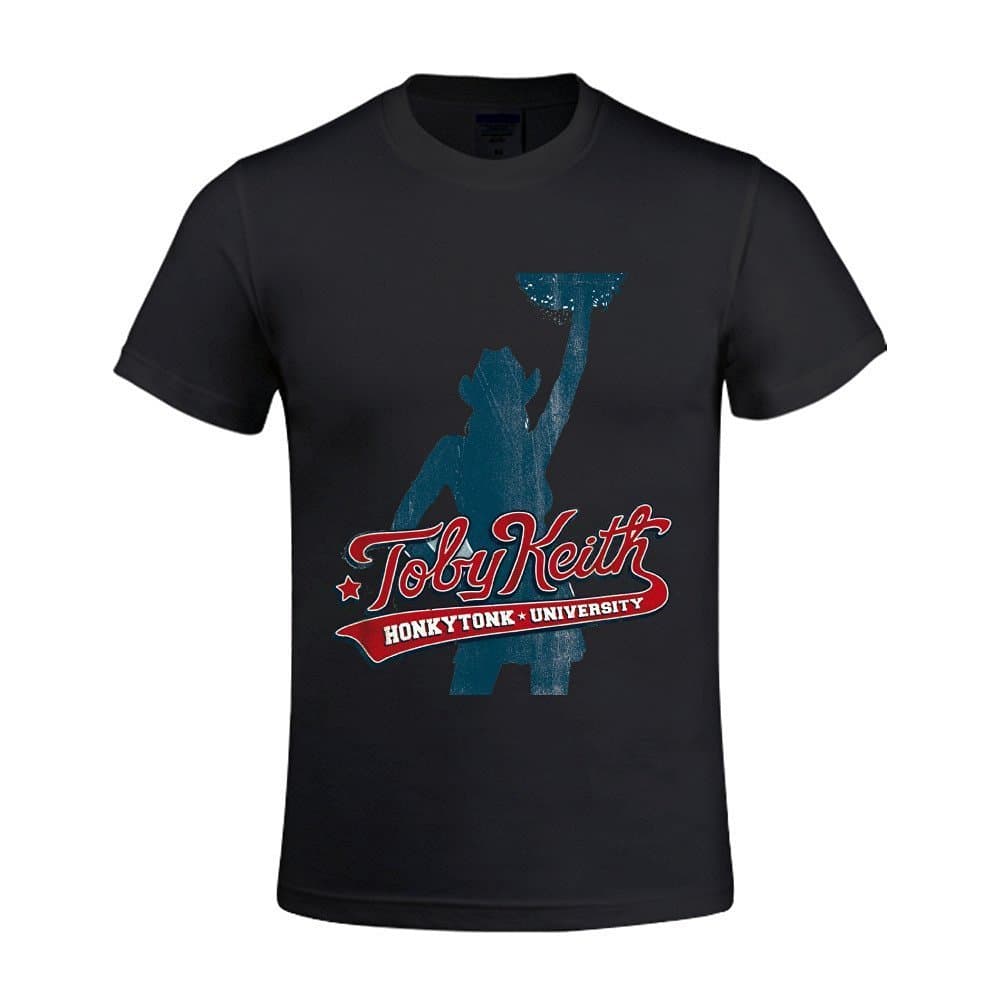 Fightor Toby Keith Honkytonk University Printed T Shirts for Men Crew Neck