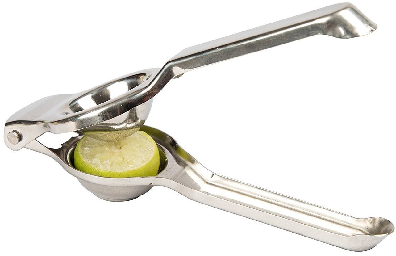 Witty Woods Lemon Squeezer - With Inbuilt Bottle Opener - Stainless Steel Manual Citrus Juicer Press - Perfect for Kitchen, Restaurant, Professional, and Party Use - Cotton Storage Pouch Included