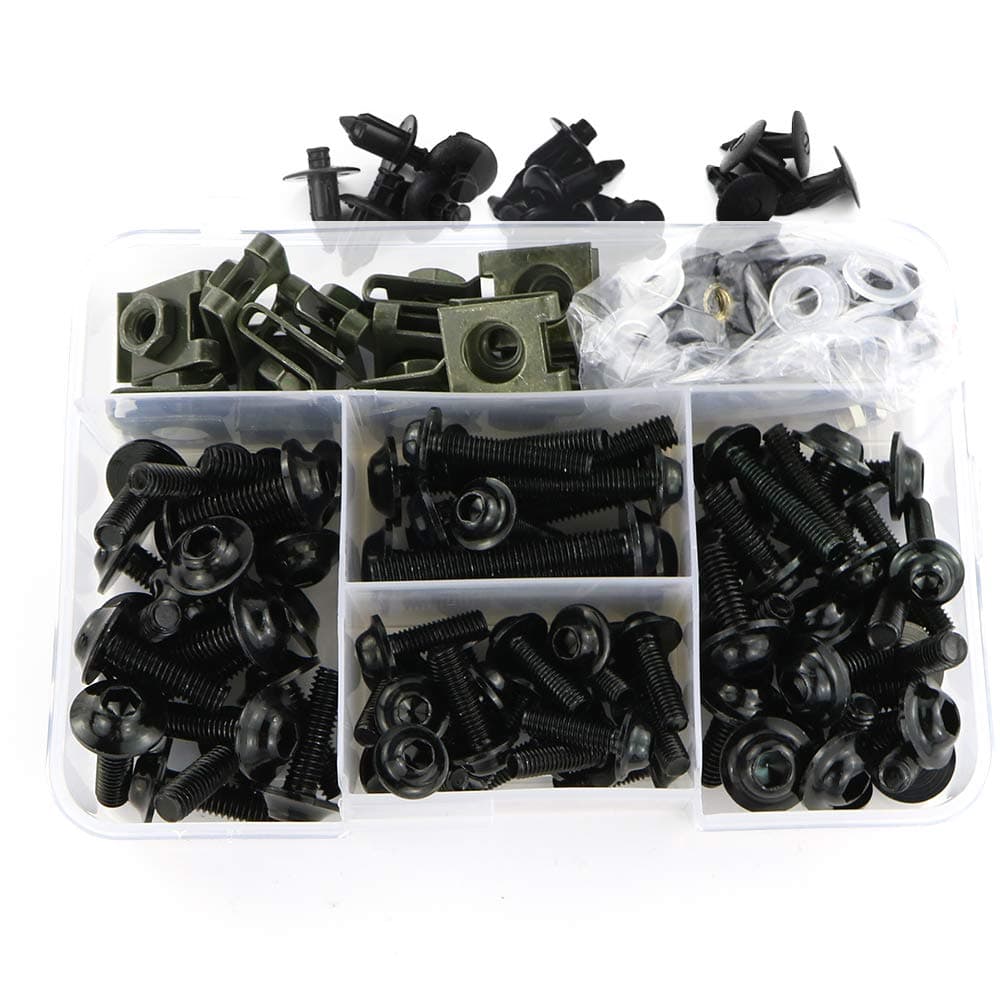 Universal Motorcycle Fairing Bolt Kits Fasteners Fit for GSXR600 750 1000 GSX1300R, CBR600RR 1000RR, YZF R3 / R6 / R1, NINJA 500 400, ZX-6R / ZX-10R/ ZX-14