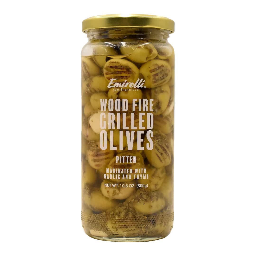 Emirelli Grilled and Pitted Green Olives, 10.6 Ounce