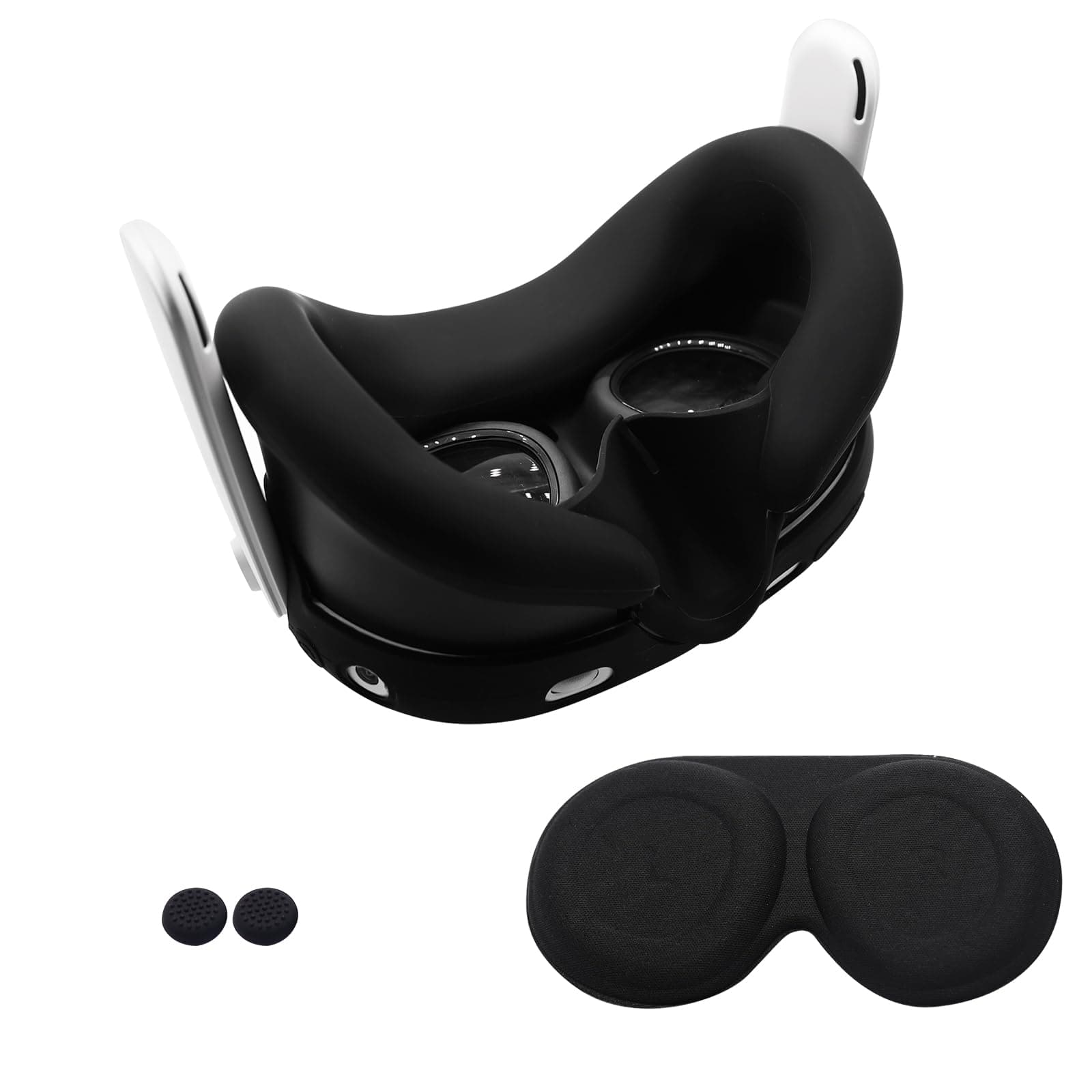 IFOYO Face Pad Cover for Meta Quest 3, Washable Sweatproof Silicone VR Face Cushion Cover with 2 Grip Button Cases Accessories