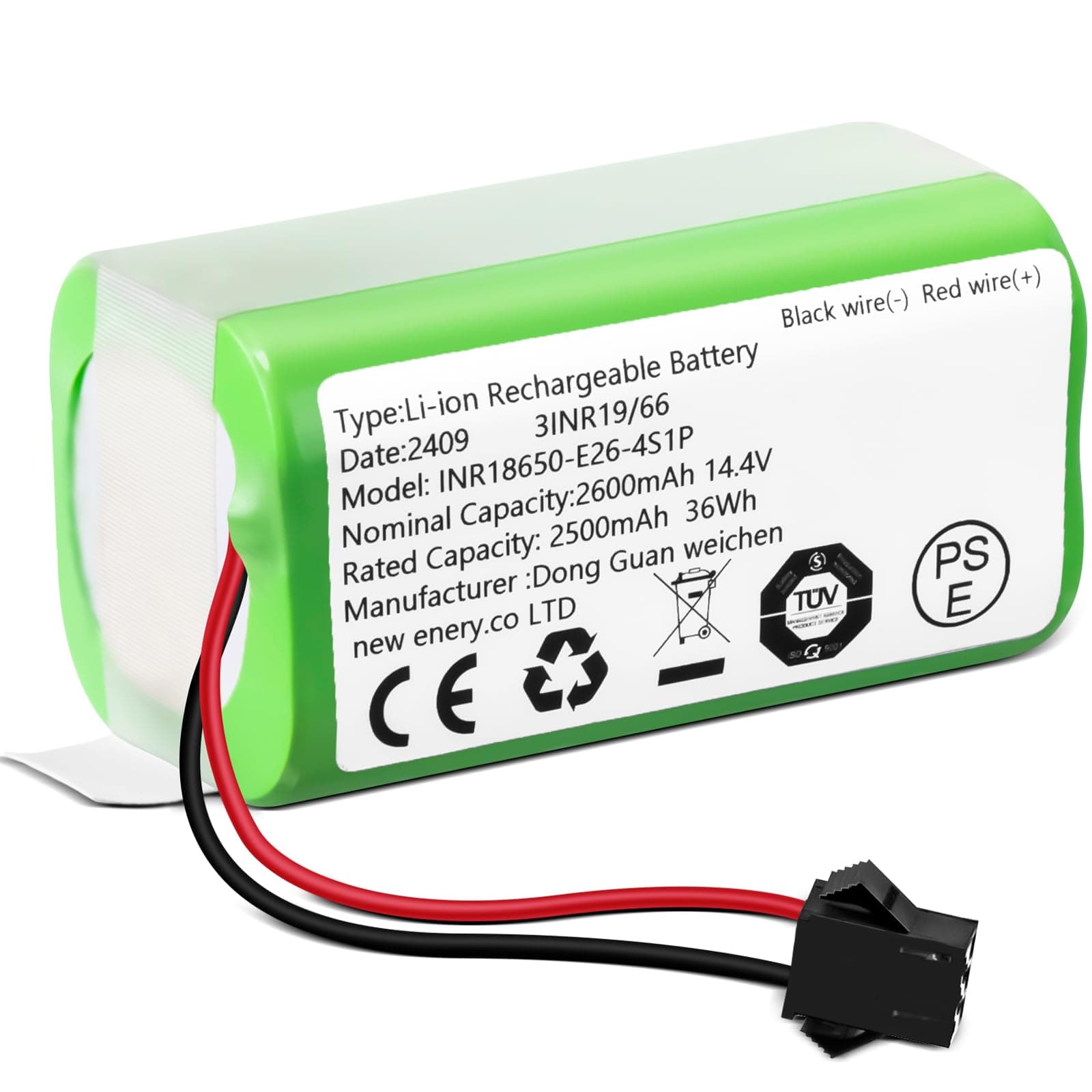 Konohan 14.4V 2600mAh Replacement Battery Compatible with Ecovacs Deebot N79S, 500, N79, DN622 and Eufy RoboVac 11, 11S, 12, 15C, 25C, 30, 30C, 35C Robot Vacuum Cleaners