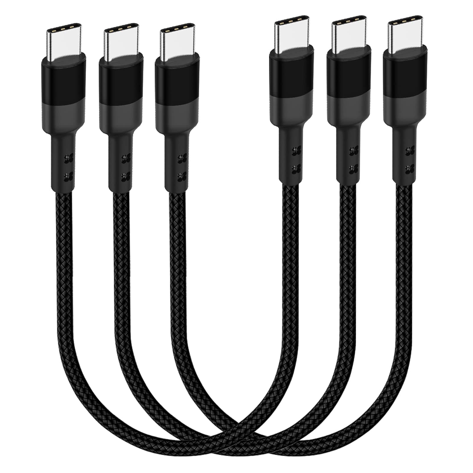 – 30cm USB C to USB C Cable, 3-Pack 12 inch 20V 3A Type C PD Fast Charging Cord Compatible with Samsung Galaxy S20/S9 Ultra Note 20, Pixel 4/3 XL