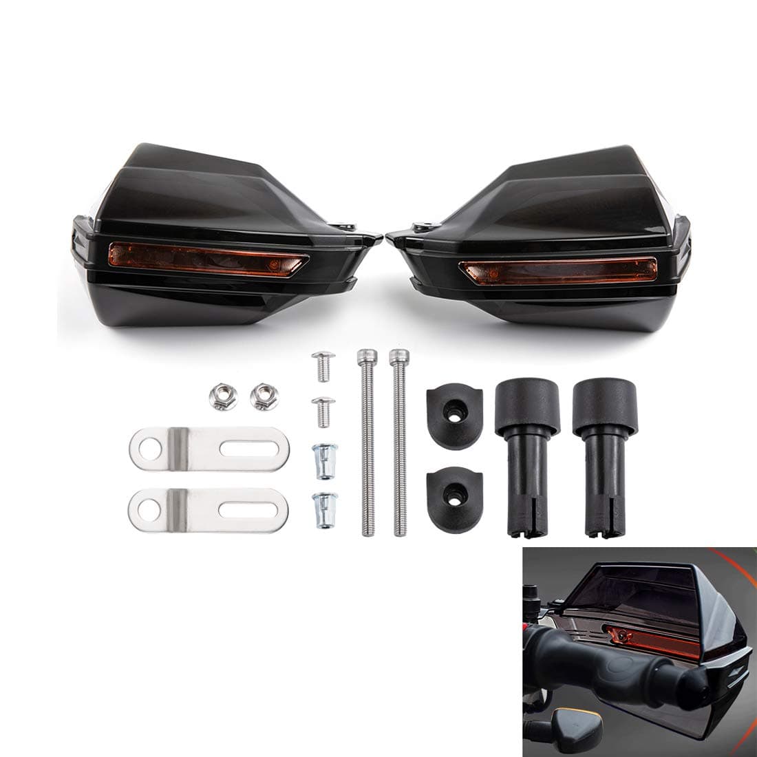 Evomosa Motorbike Handguard Handle Protection Shield - Black, PP Plastic - Motorcycle, Motocross, Scooter - Handlebar Guard (Style A)